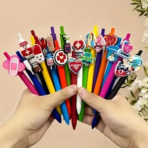 10/20-Pack Nurse's Pens - Assorted Medical-Themed Plastic Pens with No Feather Tip, Vibrant Colors & Fun Nursing Icons (Stethoscope, Heart, Pills) - Perfect for Nurses, Medical Assistants, Students - Unique Gift Idea, Nurse Pens, Durable Writing Tool