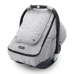 WinRese Baby Car Seat Cover - 3-Layer Thick Fabric, Waterproof, Breathable Mesh Window - Windproof & Snow Blocking, Keep Baby Warm in Winter - Universal Fit for Infant Car Seat and Carrier, Baby Boys & Girls Shower Gift