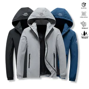 Men's Stylish Windproof Hooded Lightweight Long Sleeve Jacket - Casual Longsleeves Top for Autumn, Winter Outdoors, Commuting, Ideal Gift