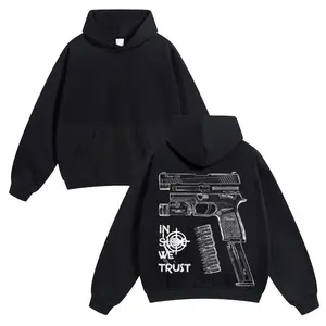 In Glock We Trust 2 Sides Hoodie For Men, For Women - Unisex Style, 100% Cotton, Pullover unisex hoodie Casual Pockets