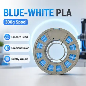 Blue White Gradient PLA Filament 300g 1.75mm, Smooth Feeding Low Warp Color Shift 3D Printer Filament multi-color printing 3d printers 3d printed stuff