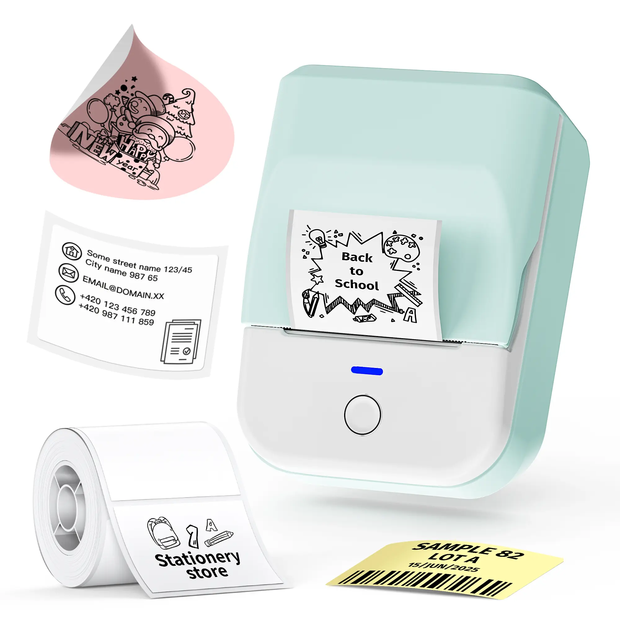 Thermal label printer PM240/PM220/PM260 Portable Bluetooth 2 Inch Sticker printer, AI Printer, Multiple Templates for Creative DIY, Wireless Printer for Small Business, Homes and Offices