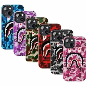 Bape Shark Camo Collage phone Case Compatible with iPhone 17, 16, 15, 14, 13, 12, 11, X & Galaxy
