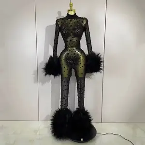 Noir Fur Bodysuit