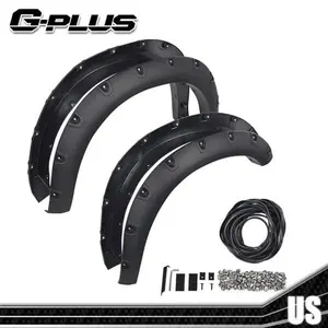 Bolt-Riveted Fender Flares, 4Pcs Front/Rear Set Mudproof Scratch Shield Car Exterior Accessories for 2019-2024 Ram 2500 3500 Ram Trucks