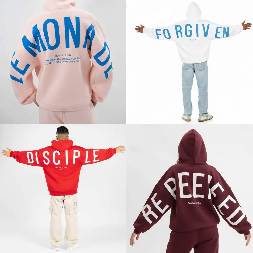 GLO Kingdom Essential Hoodie Christian Oversized Heavyweight Faith Hoodie with Yahweh Yeshua Forgiven Designs Super Soft 100% Cotton Religious Apparel Gifts for Women Men