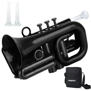 PAMPET DOLPHIN Bb Key ABS Pocket Trumpet for Beginners with Carry Bag and Mouthpieces
