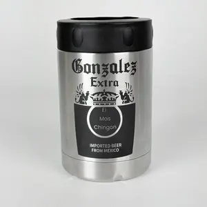 Custom Beer-Logo Stainless Steel Can Cooler – Personalized Name & Message, Double-Wall 12oz