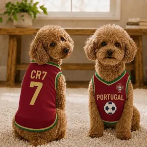 Custom Portugal Pet Soccer Jersey, Personalized Portugal Soccer Outfit for Dogs Cats, Cute Puppy Sportswear