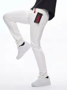 Men's Skinny Stretch Jeans Anom 360 White Denim Pants Sizes 28-42