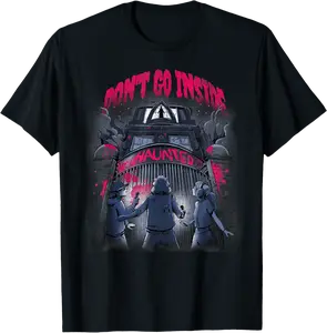 Haunted House Don't Go Inside Spooky Scary Halloween Retro T-Shirt - Zamayraceles Shop 77B0C79VDRC1