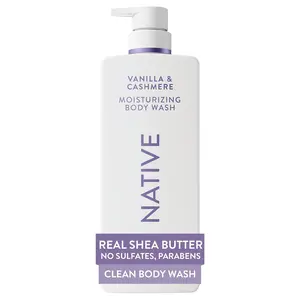 Native Cocoa Butter & Vanilla Scent 24-Hour Moisturizing Bodywash for Women & Men, Clean & Gentle, for Dry or Sensitive Skin, Keeps Skin Healthy & Smooth, Free of Sulfates, Cruelty-Free, 22 oz