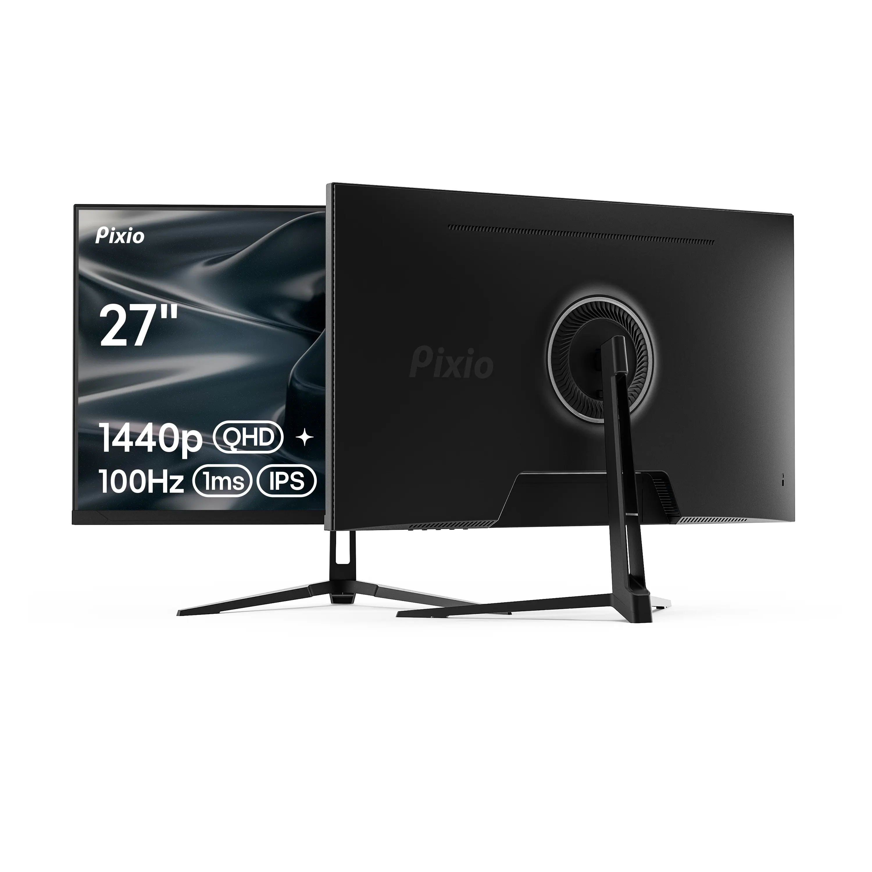 Pixio PX275 Wave 27 inch 100Hz Refresh Rate QHD 1440p Resolution IPS Panel 1ms MPRT Response Time Gaming Monitor with Adaptive Sync
