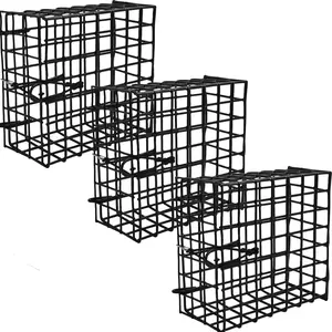 Vinyl-Coated Wire Crab Bait Cages for Heavy Duty Crab Trap Pot Cage Box 6"x6"x3"