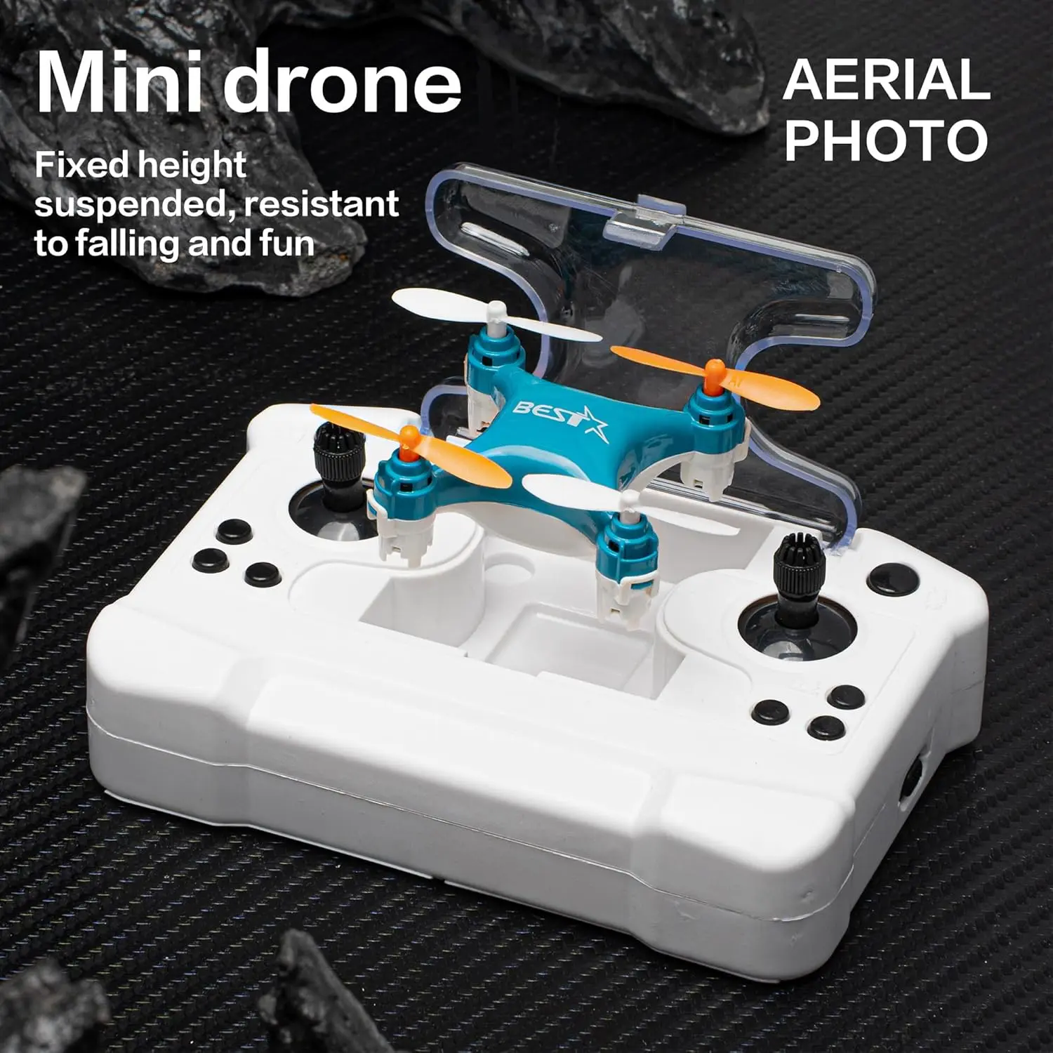 RC Car-Plane Combo Mini Flying Toy for Beginners, RC Airplane with 1-Touch Takeoff/Landing, Hover, Spin, 360° Flips