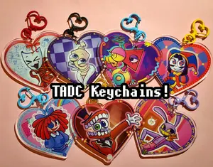 The Amazing Digital Circus Heart keychains| TADC Double Sided Keychains