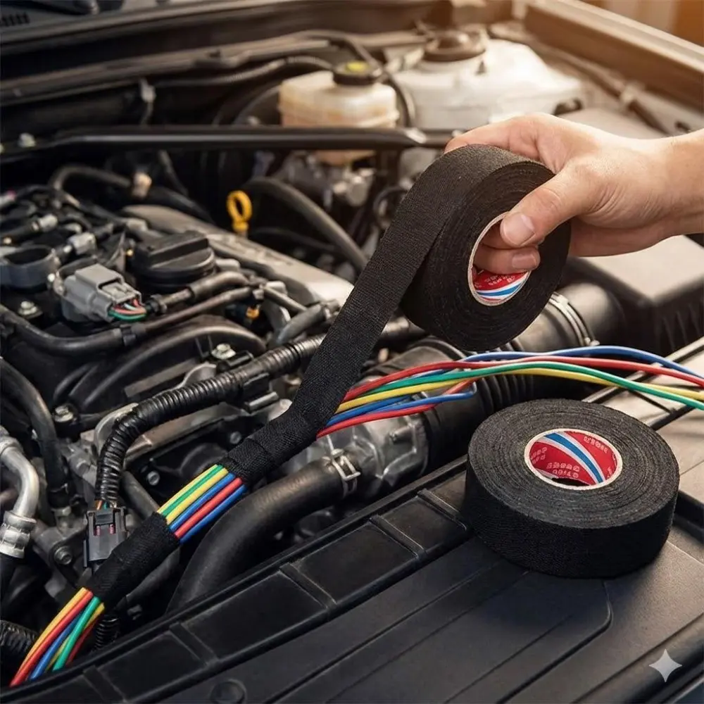 High-Temp Flame-Retardant Electrical Tape - Waterproof, Industrial-Grade, Strong Adhesion, Tear-Resistant, Eco-Friendly, Halogen-Free for Wire Repair, Auto Harness Protection, Circuit Maintenance, and Emergency Insulation.