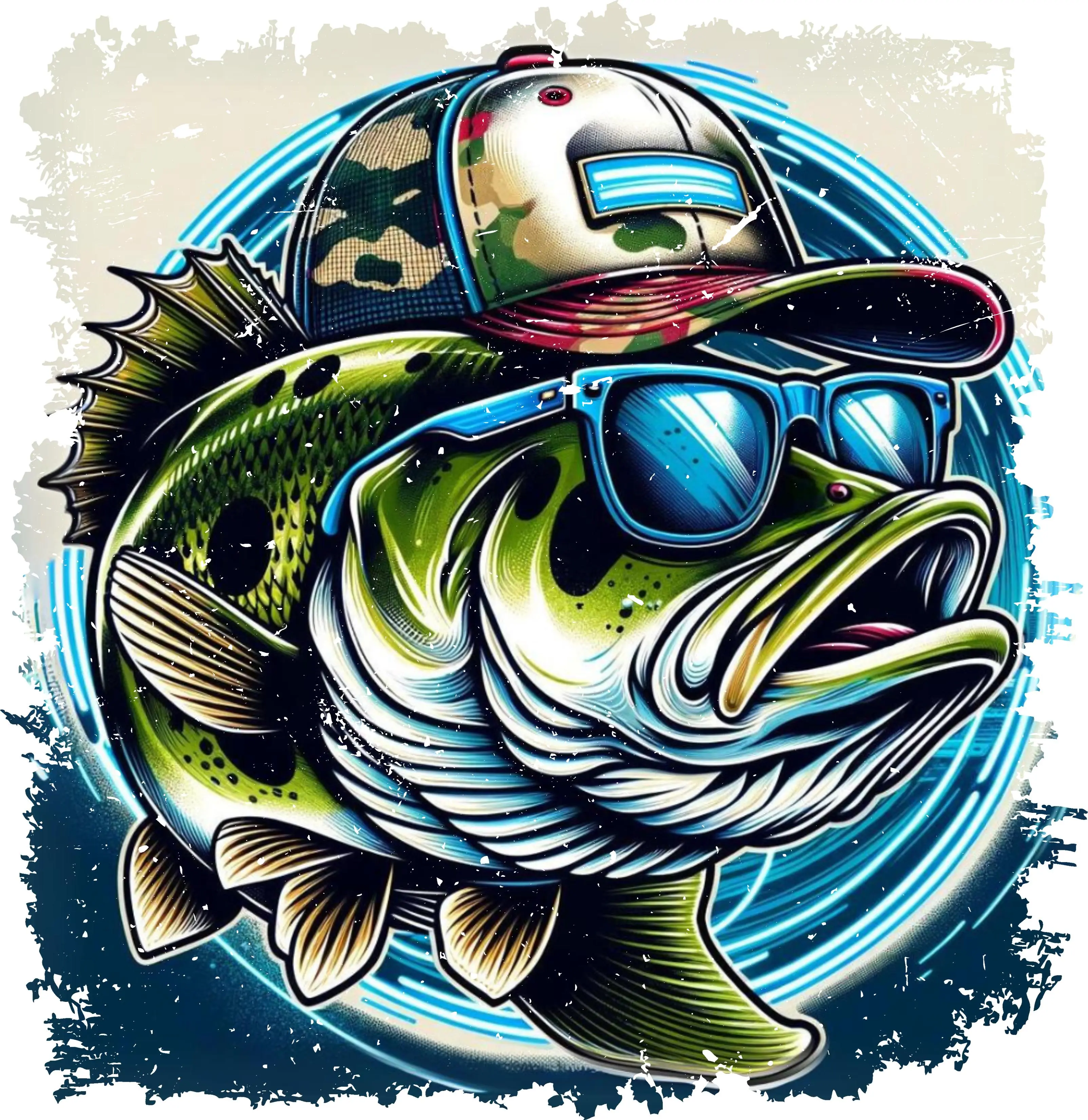 DTF Transfer – Fish Hat Multi Sizes (FI-SC006)