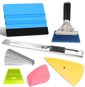 Micro Squeegee Vinyl Wrap Tool, 8 in 1 Pro Wrapping Stick Squeegee Tuck Tools, Heat-Resistant POM Car Wrapping Tool Seam Edge Detail Application for Vinyl Tucking, Sealing and Film Cutting