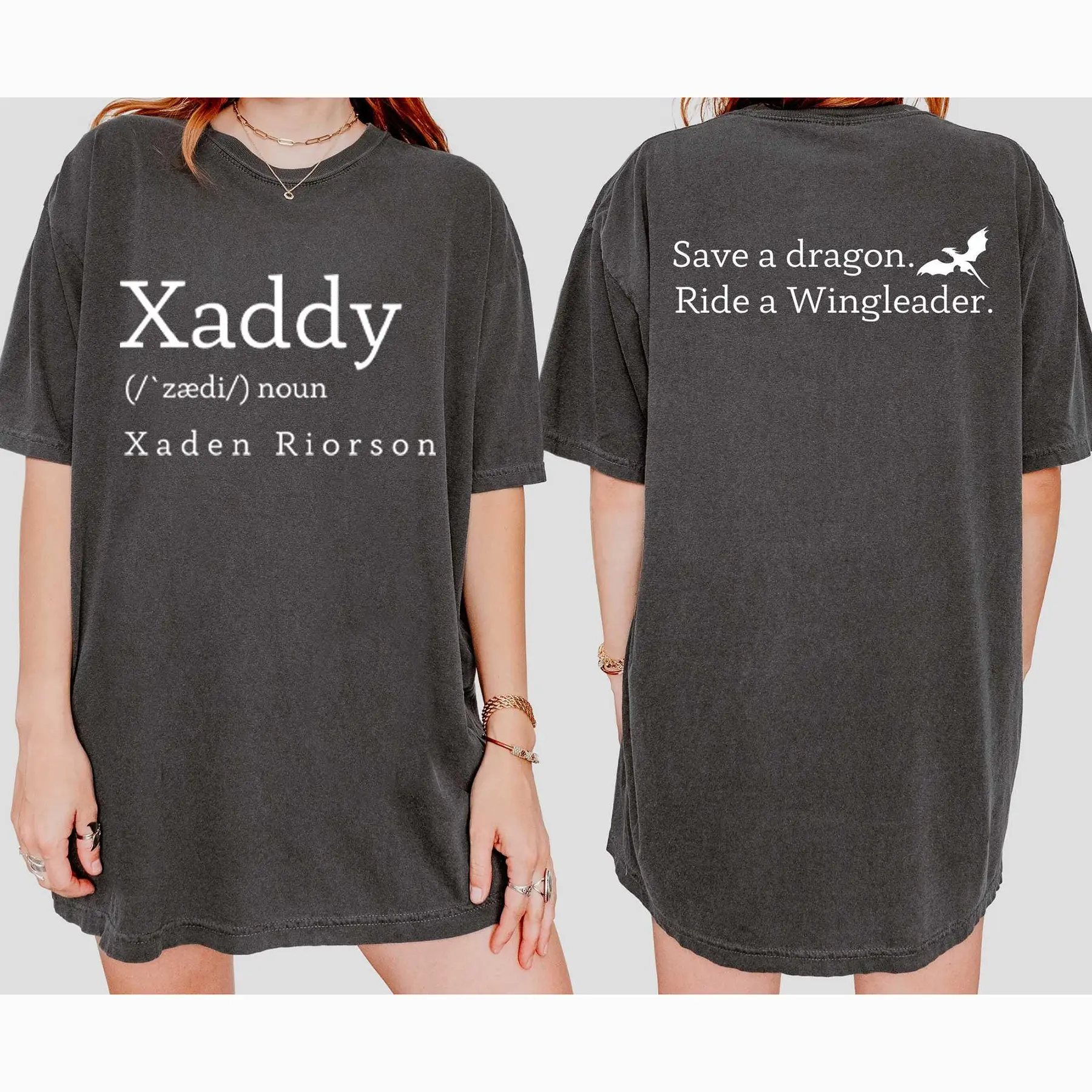 Xaddy Save A Dragon Ride A Wingleader Vintage Soft Unisex T-shirt, Fantasy Bookish Shirt, Galentines Gifts, Dragon Riders Tee, Book Boyfriend