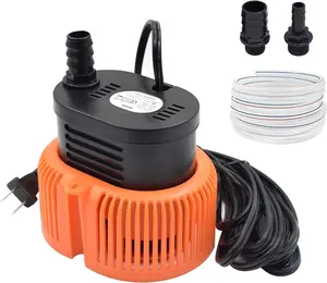 Pool Cover Pump Above Ground - Submersible Swimming Sump Inground Pump, Water Removal with 16' Drainage Hose and 25  Power Cord, 850 GPH, 3 Adapters