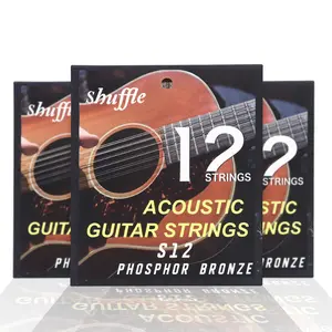Shuffle S12 Twelve-String Folk Acoustic Guitar Strings Phosphor Bronze Material PU Coated, Durable Musical Instrument Parts & Accessories, Compact Dimensions