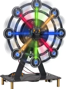 STEM Soldering Practice Kit - DIY Rotating Ferris Wheel Solder Practice Kit with 10 Light Modes, Colorful LED Electronics Soldering Projects for Adult Student Training Desk Decor Present