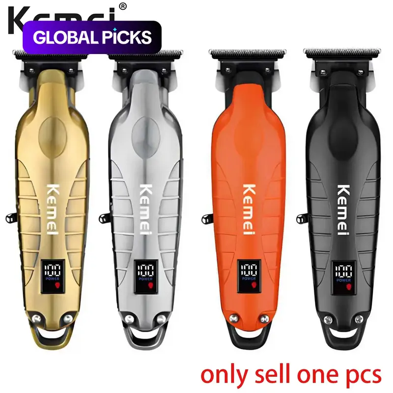 Kemei KM-2293 Metal-Body Digital Electric Hair Clippers, Professional Rechargeable Cordless Hair Trimmer, Hair Cutter for Men and Women Hair Trimmer Tool Cordless Hair Cutting #GLOBAL PICKS