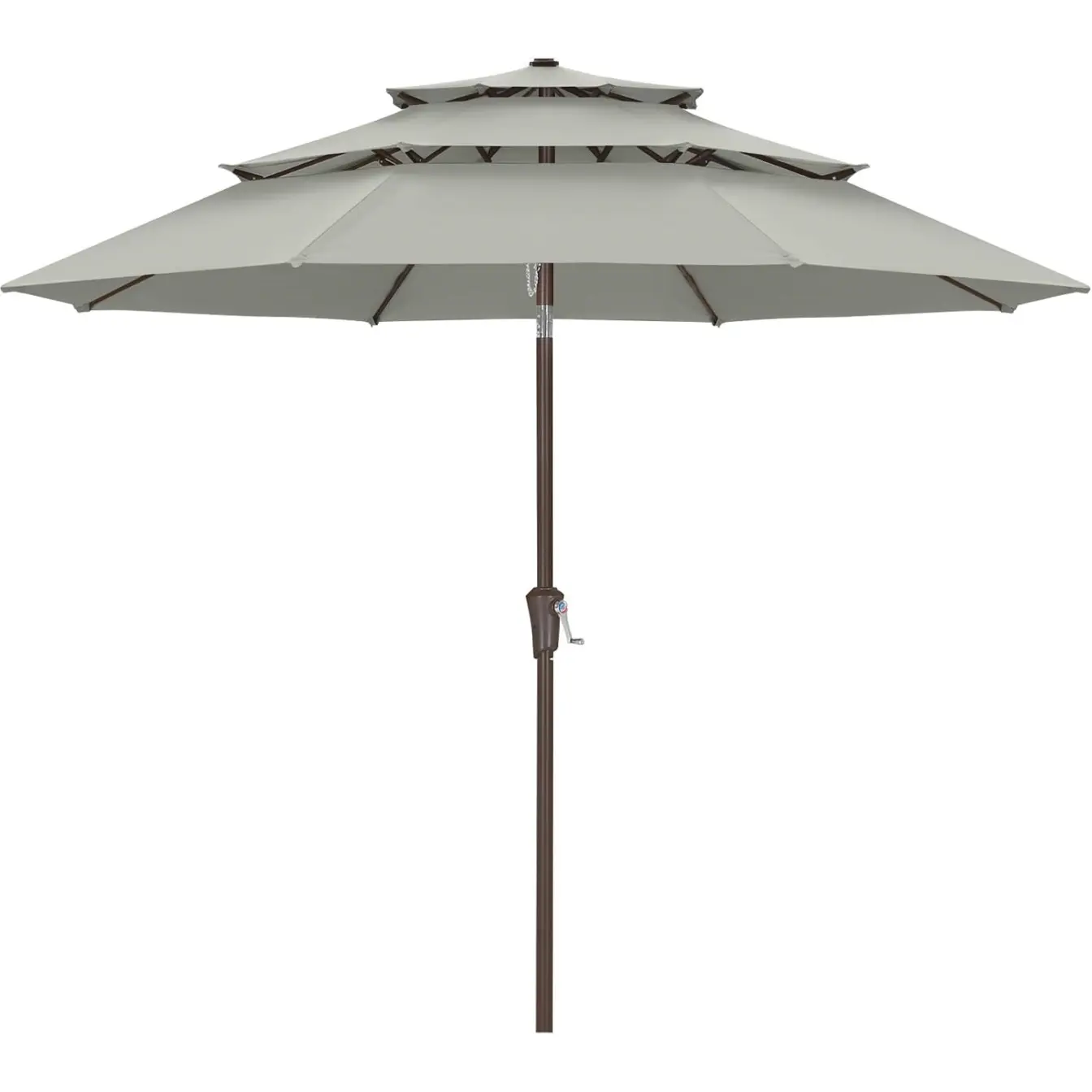 ABCCANOPY Fiberglass Patio Umbrella, 9ft 10ft 11ft Outdoor Table Umbrella with Triple Vented and Half Round Styles, Base Not Included