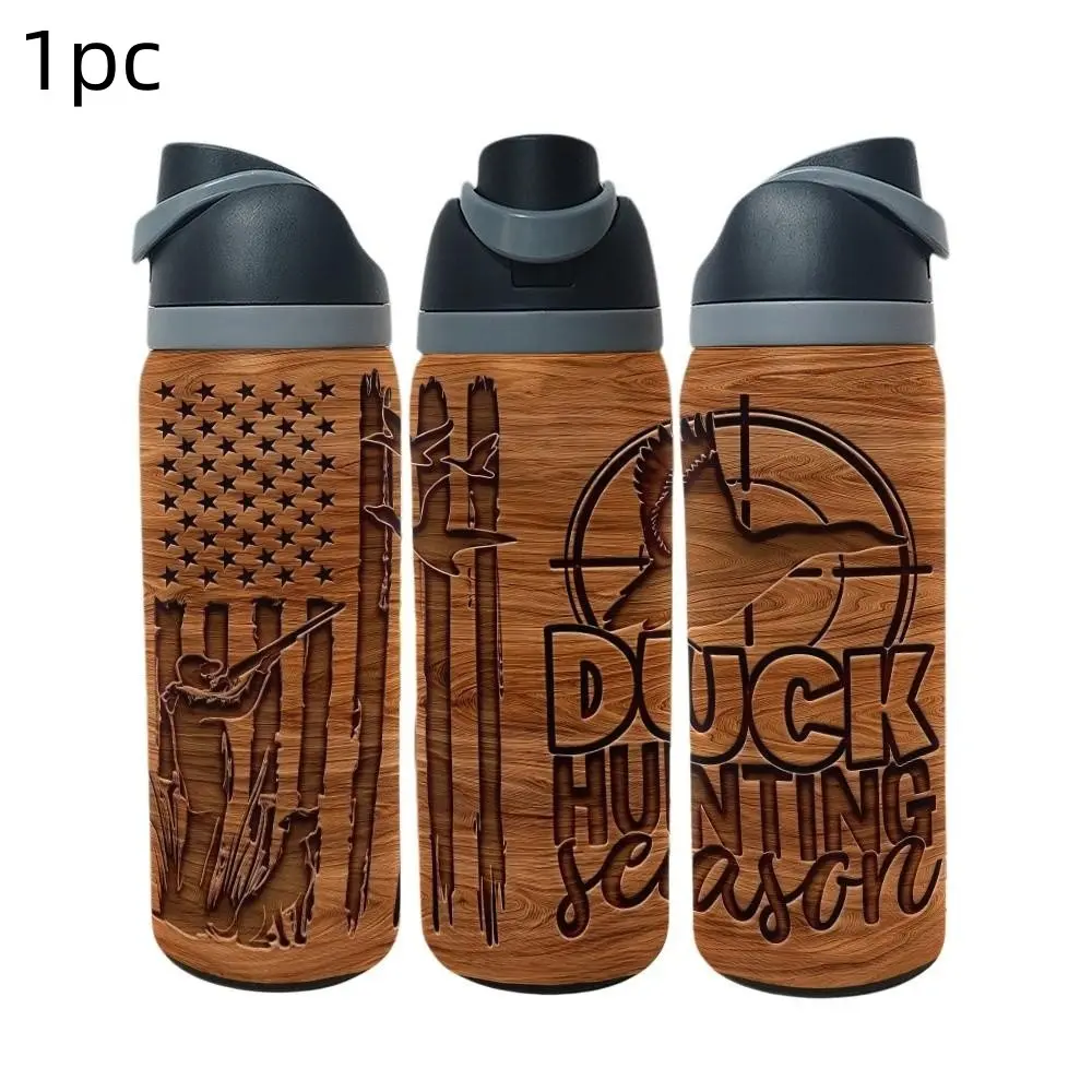 1pc 17oz/20oz/22oz/26oz/30oz/32oz stainless steel thermos, Thermo Cup, Vacuum Insulated Tumbler, with hunting duck design, suitable for home, office, camping, car use, birthday gift for relatives and friends, office drinking utensils