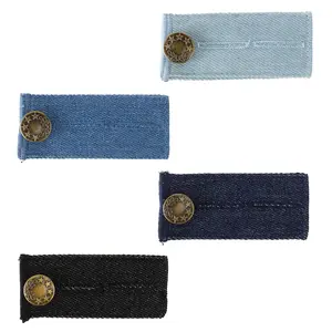 4PCS Denim Waist Extenders for Men and Women, Button Extenders for jeans, Jean Extender for Pregnancy Pants, Adjustable Waistband Expanders, Button Extender for Pants, Jeans, Trousers and Skirt