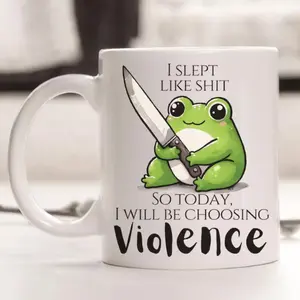 Cute Rude Fashion Frog Coffee Mugsso Today I'Ll Go for The
