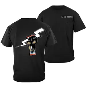 Lineman Lightning Bolt T-Shirt Line Roots American Worker Graphic Tee Perfect For Casual Wear All Size Full Color Cotton T-Shirt – Best Fit