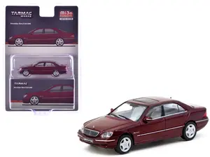 Mercedes-Benz S 55 AMG Bordeaux Red Metallic "Global64" Series 1/64 Diecast Model Car by Tarmac Works