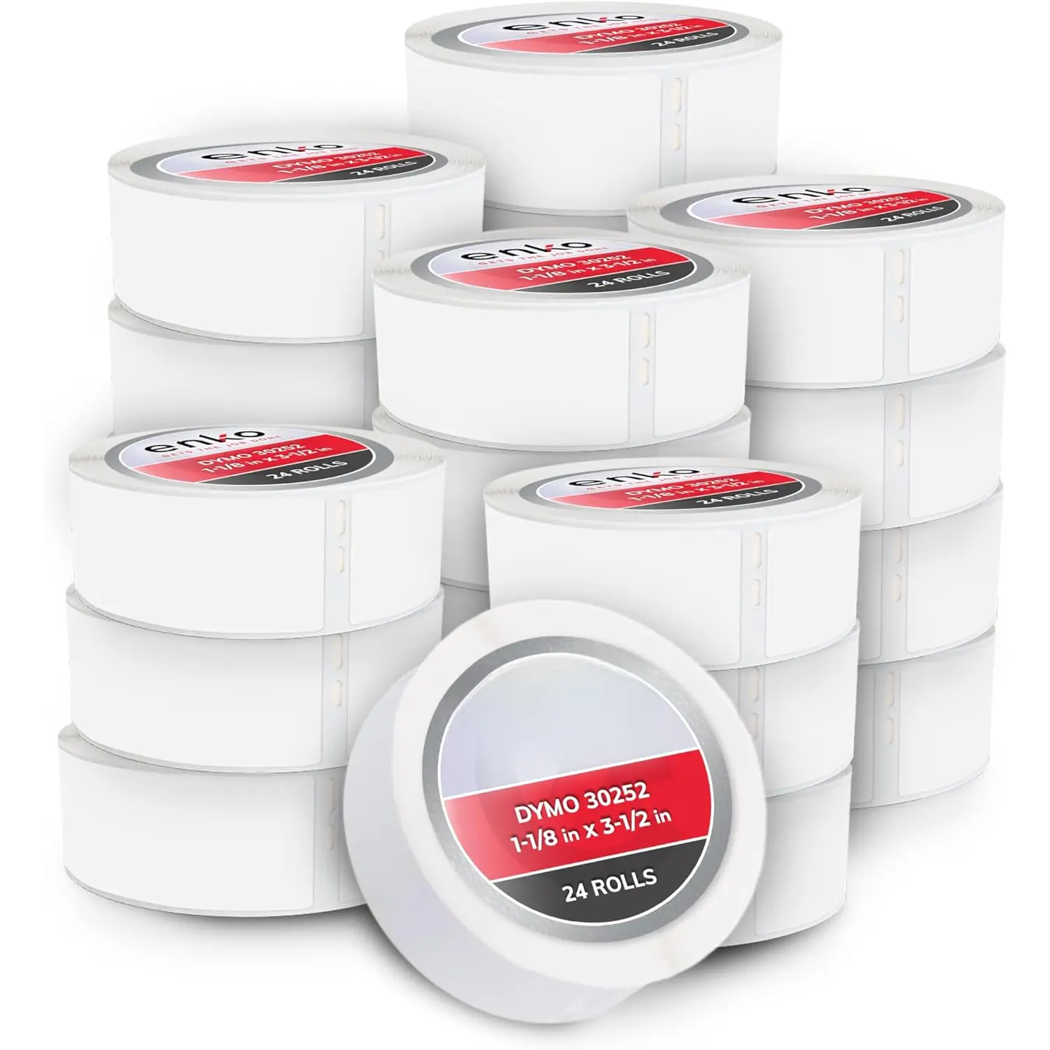 Compatible for Dymo 30252 Labels (1-1/8" x 3-1/2") - Label for Dymo Labelwriter 450 Turbo Printer and 4XL - Blank White Direct Thermal Address, Shipping & Barcode Labels (24 Rolls | 8,400 Labels)