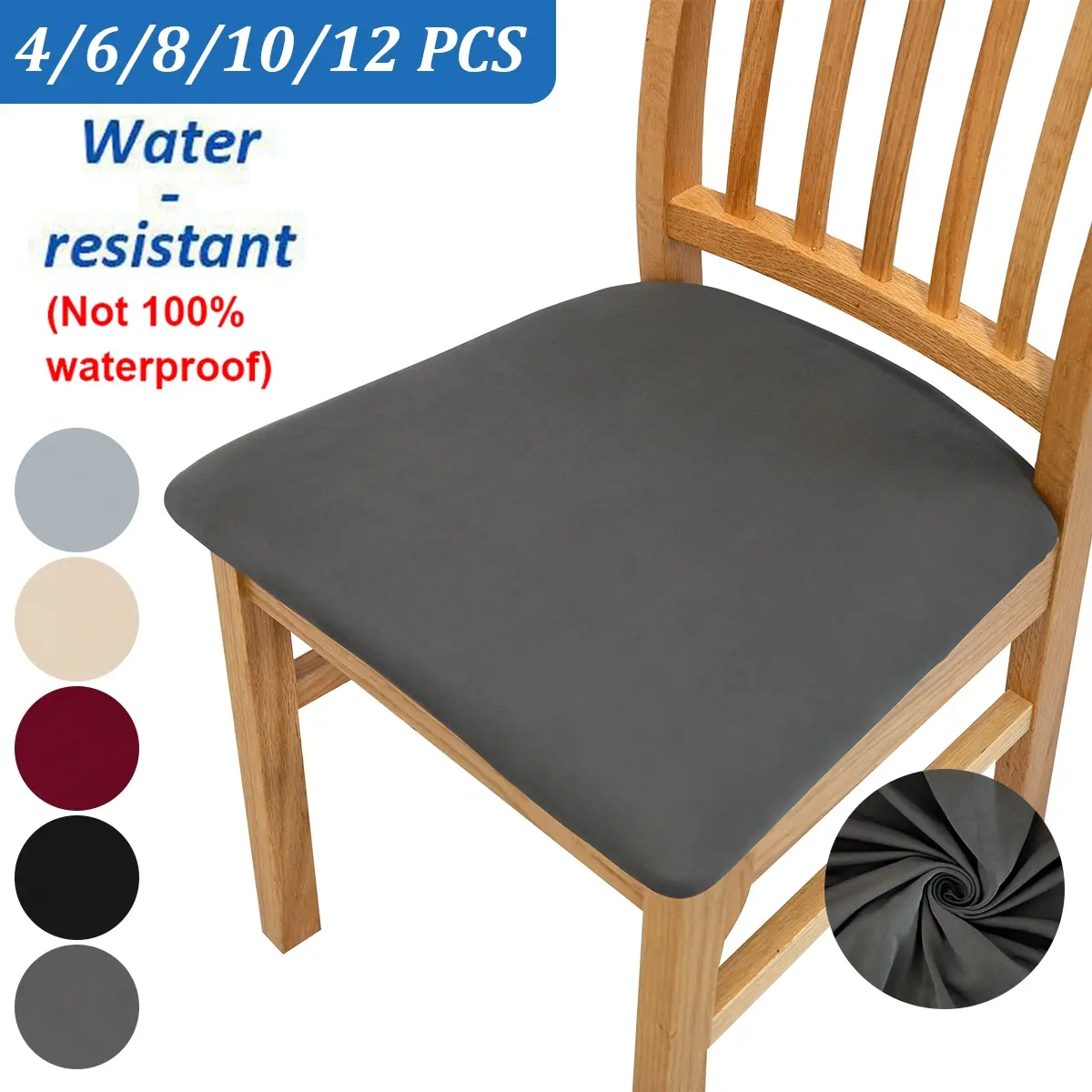 4/6/8/10/12 Piece Chair Seat Covers Set, Chair Seat Slipcovers, Dining Chair Slipcover, Spill-Proof, Suitable for Home Office Hotel Party, Chair Protector Cover
