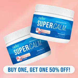 Nello Supercalm Tub (2-Pack): Calming Drink Mix with KSM-66 Ashwagandha, Vitamin D3, Magnesium & L-Theanine – Supports Cortisol Balance, Mood & Sleep, Helps Manage Occasional Stress – Tub (30 Servings) Mental Clarity Relaxation