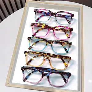 5-piece Square Tortoiseshell Fashionable Reading Glasses, Blue Light Blocking, Spring Hinge Reader, 0 To +6.0 Degrees, PC Frame, Essential For Reading, For Men And Women, Festival Gift, Birthday Gift