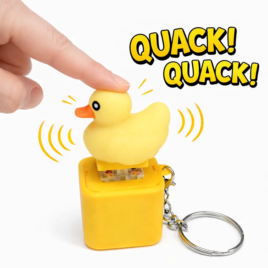 Unique Gift Idea! Interactive Duck Keychain with Quack Sound