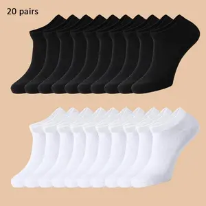20 Pairs Men's/women's Solid-color Socks, Comfortable, Soft and Breathable, Simple Solid-color Spring, Summer and Autumn Socks Womenswear Bridal