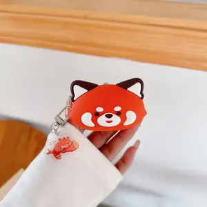 1 little panda shaped headphone case, drop resistant, durable and Protection silicone headphone case, Apple wireless Bluetooth earbuds headphone case, suitable for AirPods 1/2/3/4/pro/pro 2/pro 3