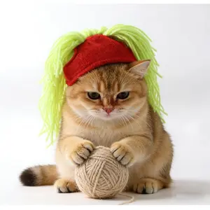 New pet ear-flap knit hat, funny and quirky pet decoration, costume headgear, pet accessories Gold Plated Custom Collar dogs shoes glasses filter Heated Windproof Winter Coat clothes flotation device