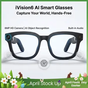 【Ivision6】AI Smart Glasses with 800W HD Camera – OpenAI Recognition, 1080P Anti-Shake Video, Real-Time Translation & Long Battery Life – Travel, Outdoor Adventures, Daily Fun, Hands-Free Convenience, Ideal Gift for Tech Enthusiasts & Frequent Travelers