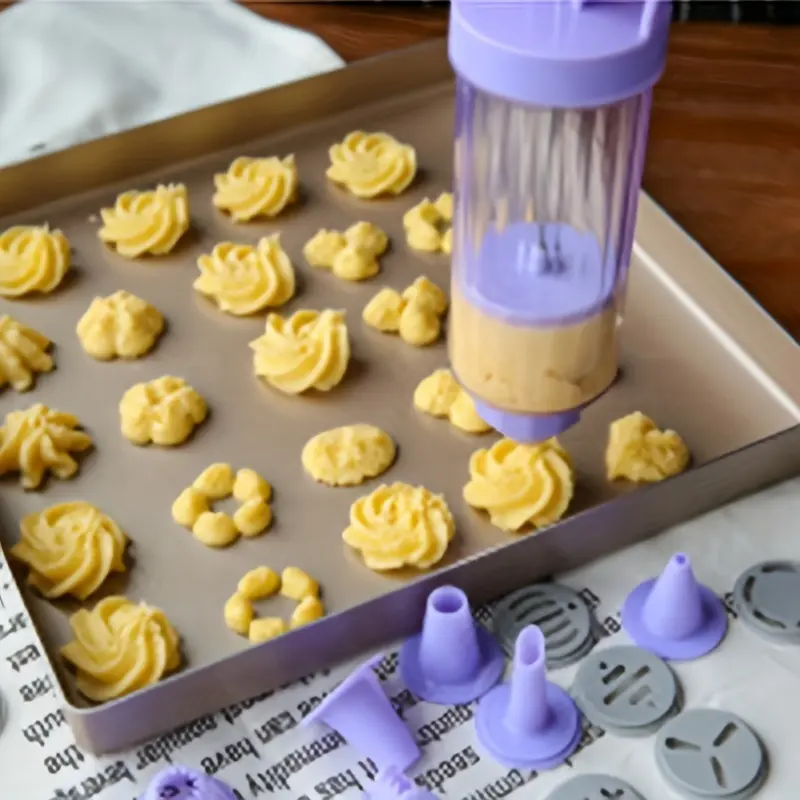 Biscuit press mold, plastic biscuit press gun kit, baking tools, Baking Essentials, kitchen small tools, kitchen accessories, household kitchen supplies, Baking Utensils Supplies, Cookie Cutters Home, Cookie Press For Baking, Bakery Supplies