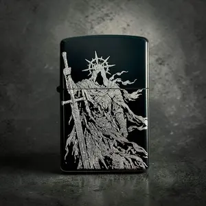 Holy Knight Refillable Flip Lighter (No Oil) - Full Metal - Windproof - Durable