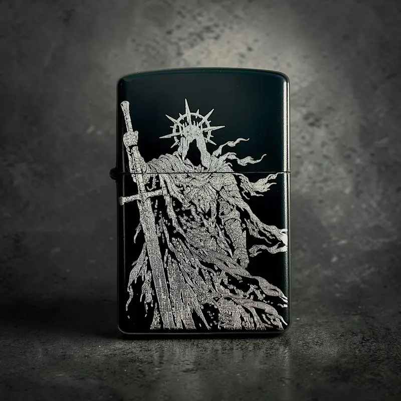 Holy Knight Refillable Flip Lighter (No Oil) - Full Metal - Windproof - Durable