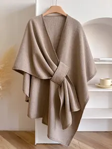 Women's Fashion Simple Solid Color Shawl, Elegant Scarf, Perfect Gift Choice for Women, Suitable for Autumn Winter Daily Wear, Trendy Solid Shawl