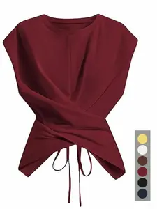 Women's Solid Color Basic Casual Knitted Vest Top, Sleeveless Pullover, Slim-Fitting, Comfortable and Stylish, Perfect for Spring & Fall