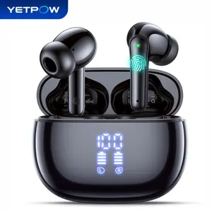 YETPOW Bluetooth Earbuds, Wireless Earbuds with Bluetooth 5.3, 40H Playtime, LED Digital Display, Built-in Mic, IP7 Clear Stereo Sound Earphones for Phone Tablet Sports Workout, T12