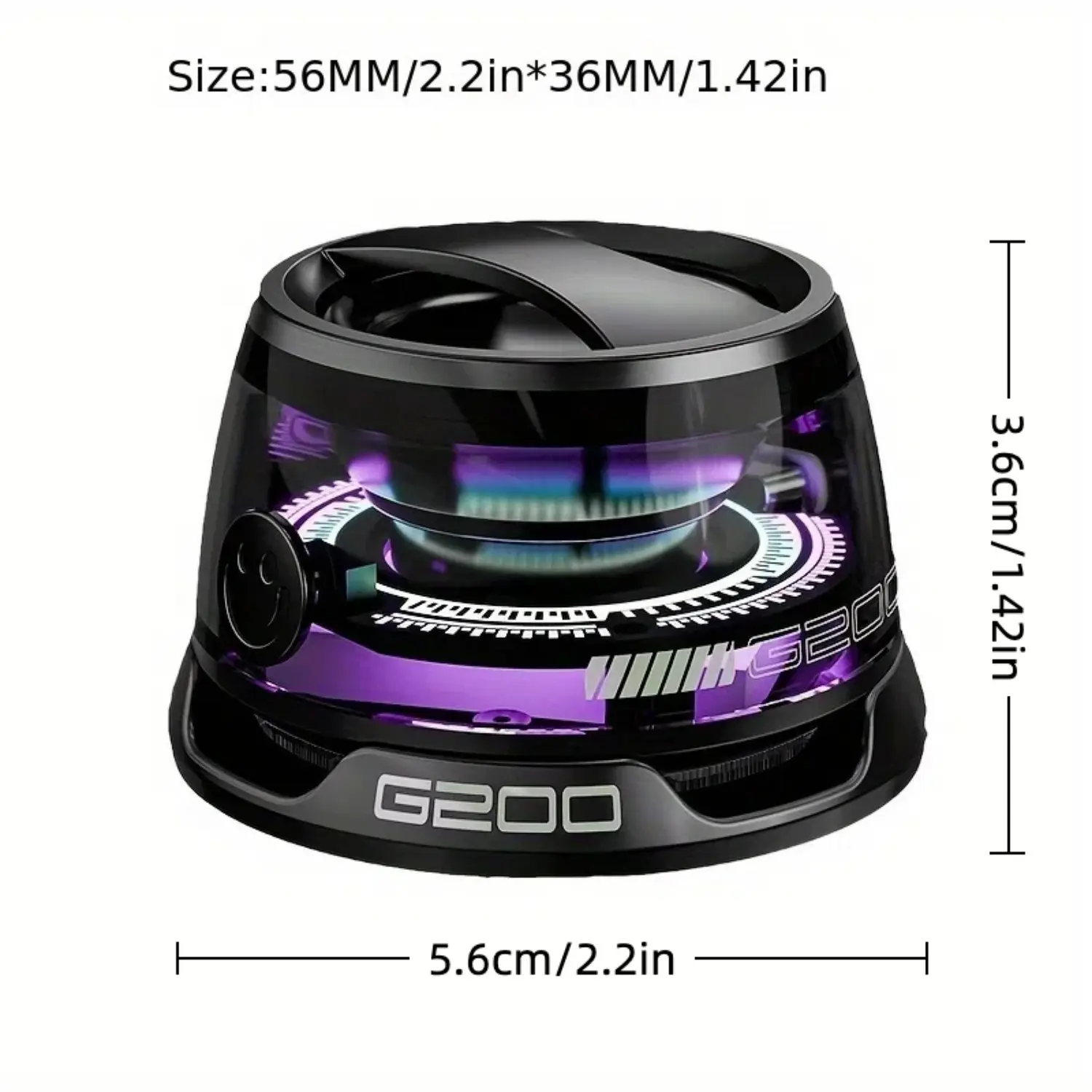 Transparent Mini Magnetic Bluetooth Speaker - 5W Battery-Powered Portable Bass Speaker, 16.8M Colorful LED Lights, 62g Ultra-Light Metal Body, True Wireless Stereo Pairing, Smartphone/Backpack Mount Compatibility for Gaming, Travel, Bass Speakers Audio